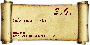 Sándor Ida névjegykártya