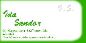 ida sandor business card